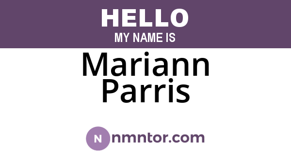 Mariann Parris