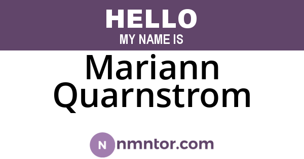 Mariann Quarnstrom