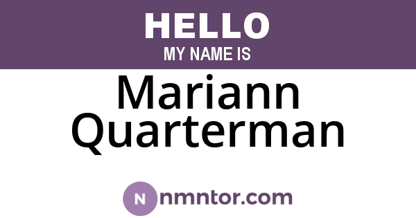 Mariann Quarterman