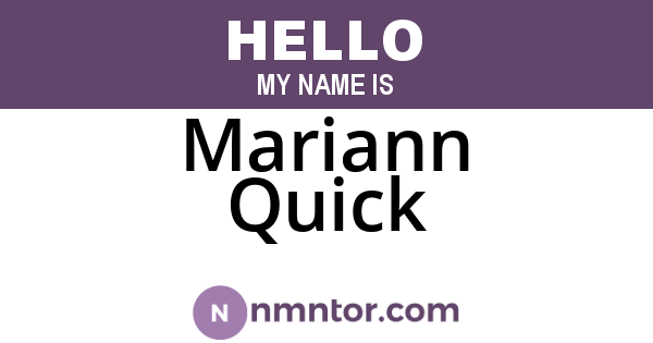 Mariann Quick