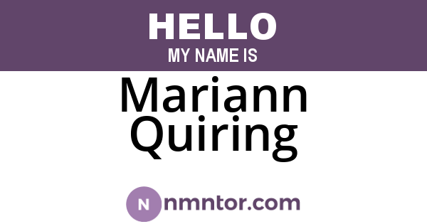 Mariann Quiring