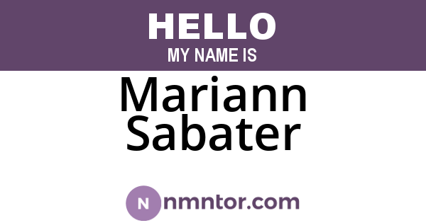 Mariann Sabater