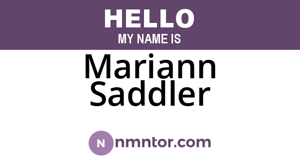 Mariann Saddler