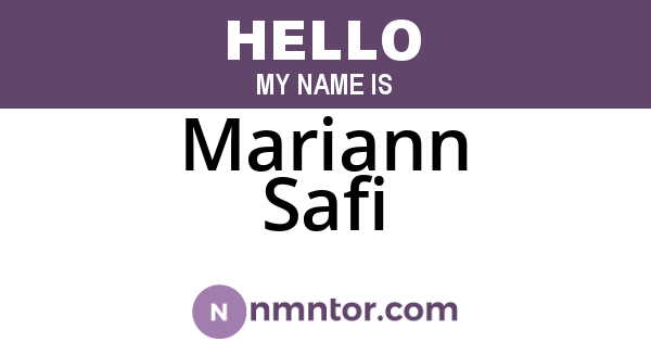 Mariann Safi