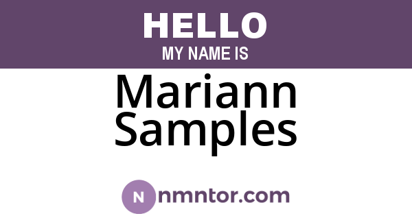 Mariann Samples
