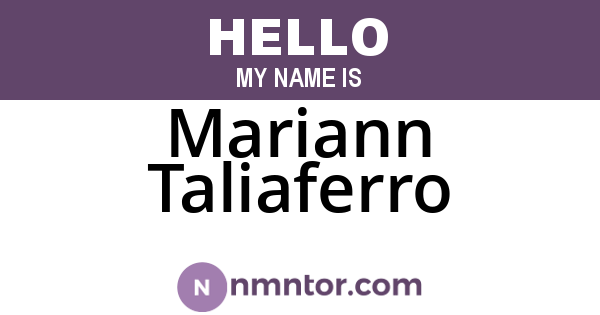 Mariann Taliaferro