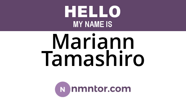 Mariann Tamashiro