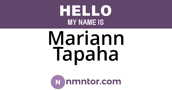 Mariann Tapaha