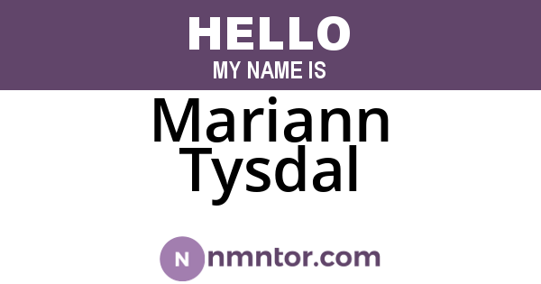 Mariann Tysdal