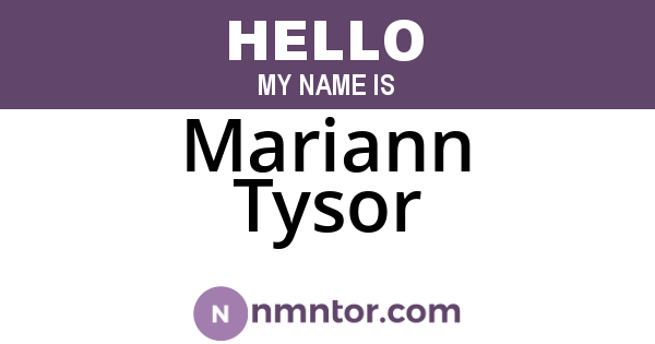 Mariann Tysor
