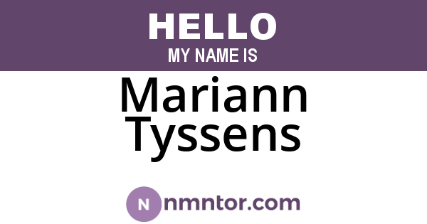 Mariann Tyssens