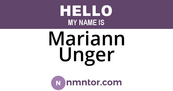 Mariann Unger