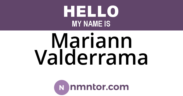 Mariann Valderrama