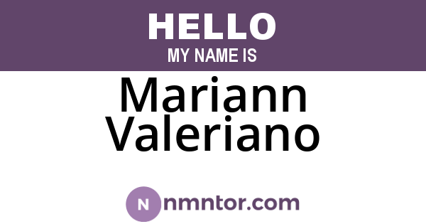 Mariann Valeriano