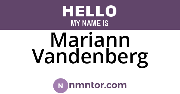 Mariann Vandenberg