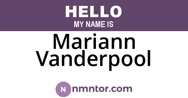 Mariann Vanderpool