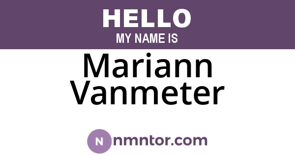 Mariann Vanmeter