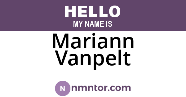 Mariann Vanpelt