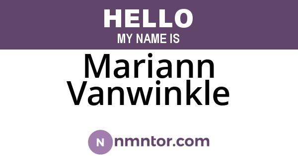 Mariann Vanwinkle