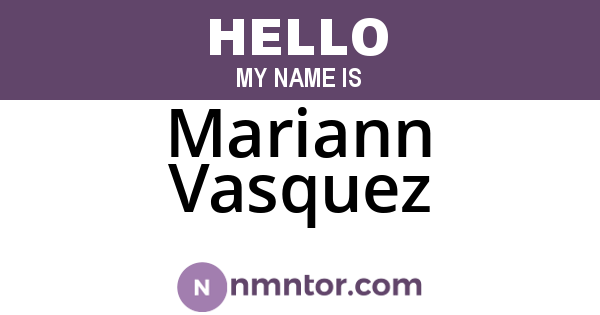Mariann Vasquez