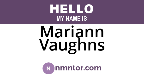 Mariann Vaughns