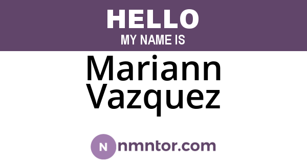 Mariann Vazquez