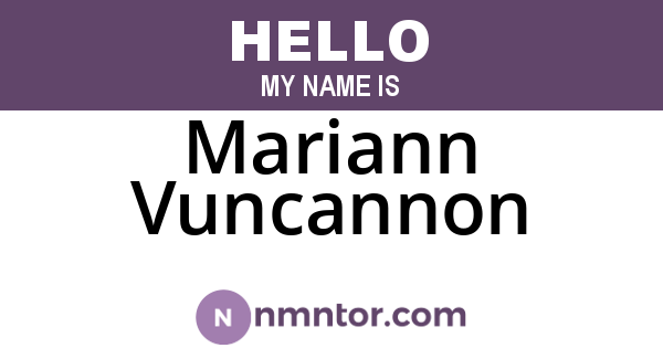 Mariann Vuncannon