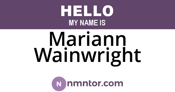 Mariann Wainwright