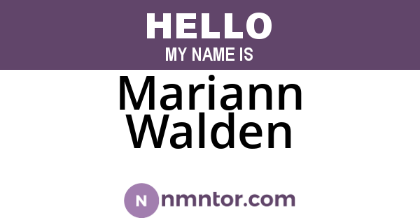 Mariann Walden