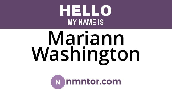 Mariann Washington