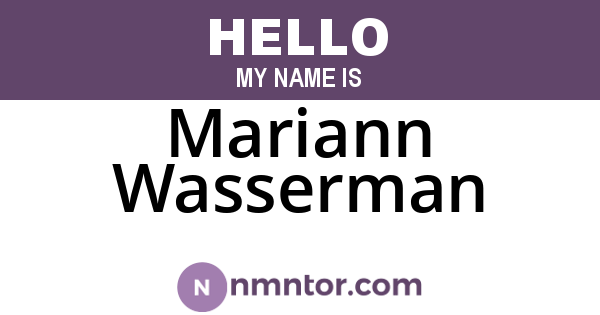 Mariann Wasserman