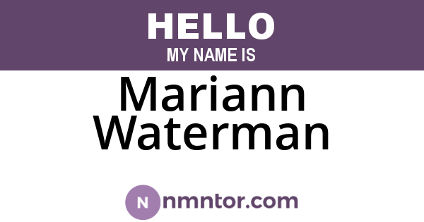 Mariann Waterman