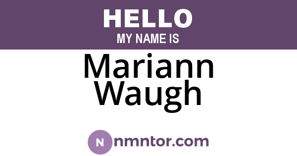 Mariann Waugh