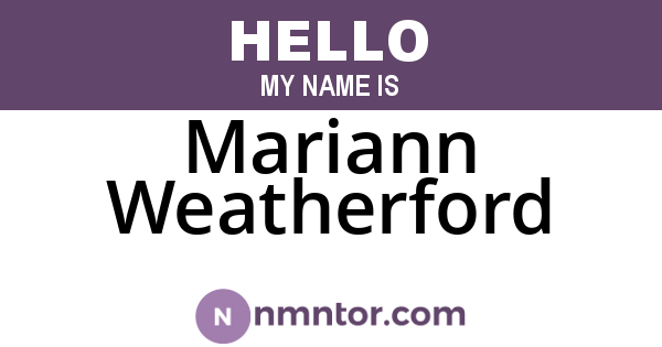Mariann Weatherford
