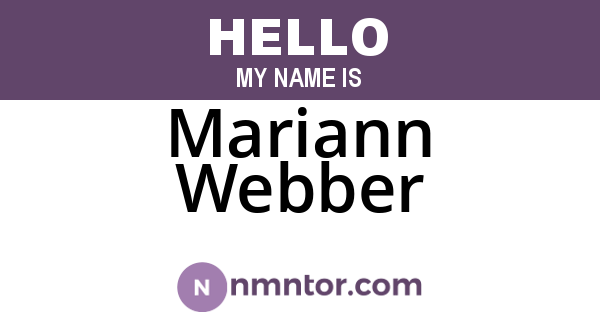 Mariann Webber