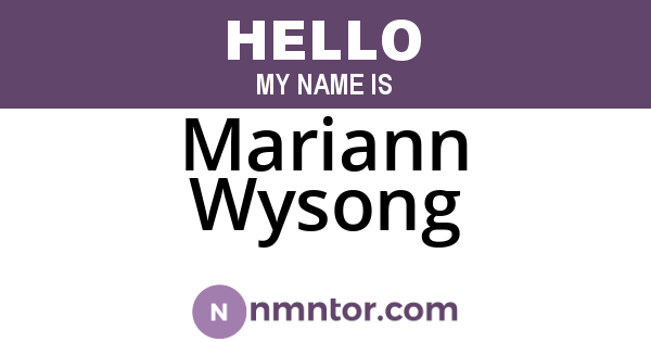 Mariann Wysong