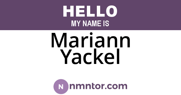 Mariann Yackel