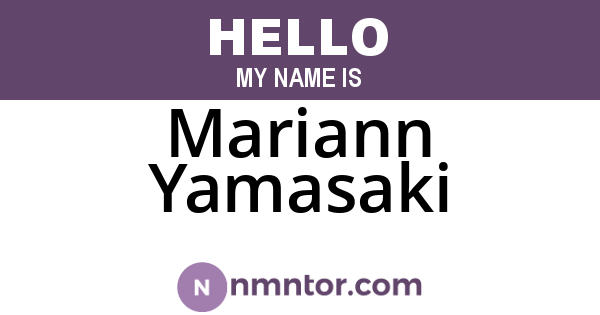 Mariann Yamasaki