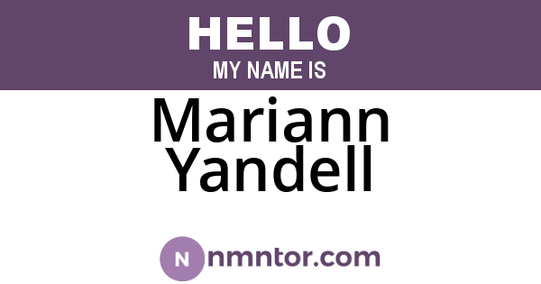 Mariann Yandell