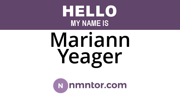 Mariann Yeager