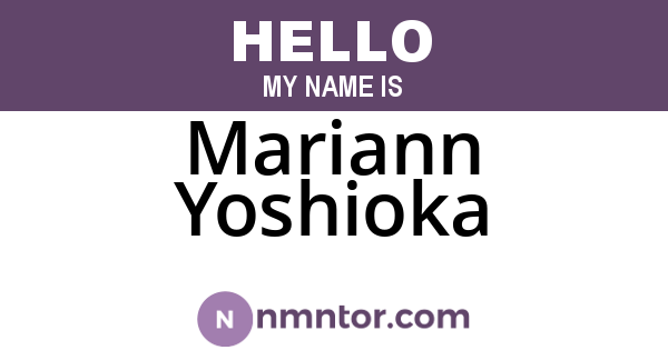 Mariann Yoshioka