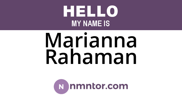 Marianna Rahaman