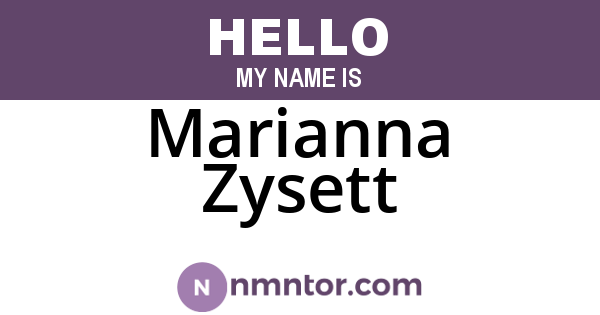 Marianna Zysett