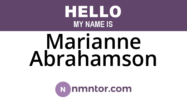 Marianne Abrahamson