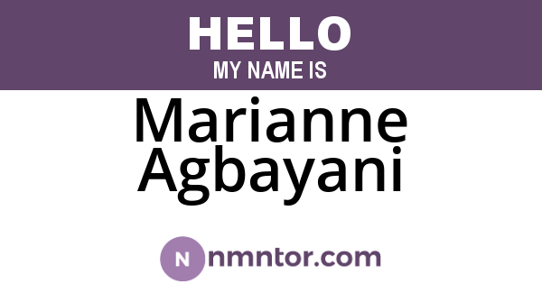 Marianne Agbayani