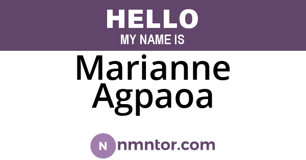 Marianne Agpaoa