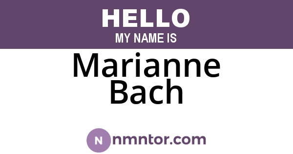 Marianne Bach