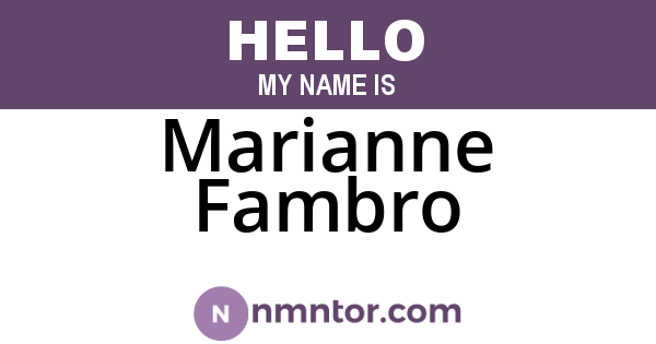 Marianne Fambro