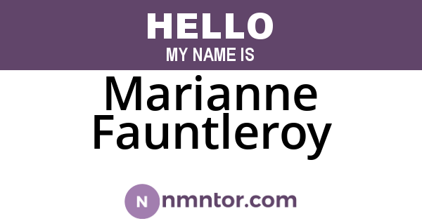 Marianne Fauntleroy