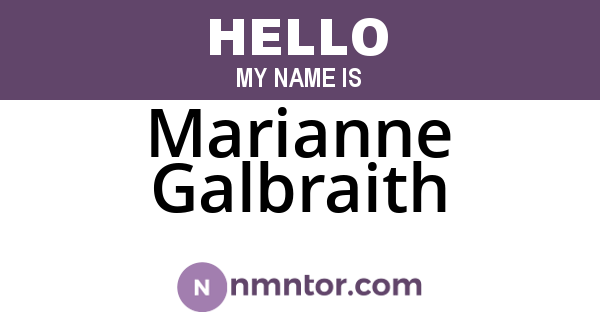 Marianne Galbraith